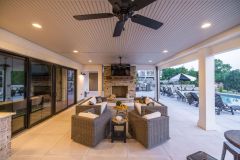 Covered Patio with Outdoor Kitchen and Fireplace