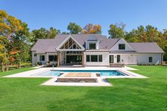 Covered Porch with Fireplace, Pool and Outdoor Kitchen Grill