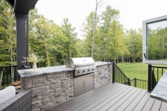Grilling Station with Granite and Stone With Pass Thru Window