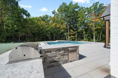 Outdoor Kitchen and Pool at Custom Home in Liberty Twp