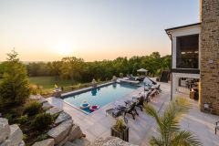 Hardscape around Custom Home Pool and Patio