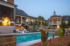 Pool with Screened-in Porch and Colannade