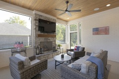 Screened In Porch with Stone Fireplace