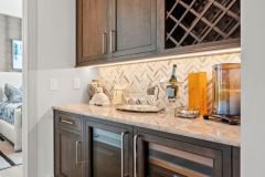Beverage station between the kitchen and guest bedroom