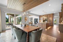 Kitchen, Dining and Great Room Open Floor Plan With Large Windows