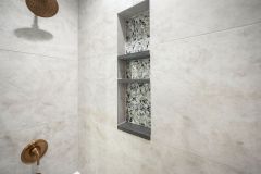 Lower Level Shower Niche With Accent Tile