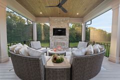 Covered Screened-in Porch with Fireplace and Large Slider Door