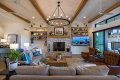 Mulberry Ridge Greatroom Ceiling with Beams and Shiplap 1