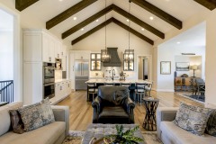 Stony Oaks Exposed Beams in Great Room and Kitchen Ceilings