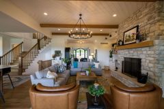 Mulberry Ridge Great Room Ceiling with Beams and Shiplap