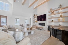Oxford Farmhouse Floating White Oak Shelves Integrated Lighting