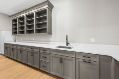 walk-in pantry with adjustable open shelving