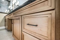 light stained wood custom vanity cabinets