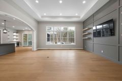 Wainscotting Accent Wall With Floating Modern Shelving