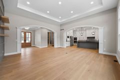 Tray ceiling detail in great room