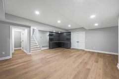 lower level with custom built-in bar