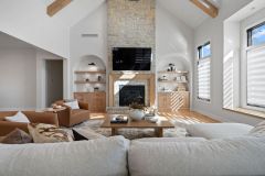 Heartland Haven Stone Fireplace and Cathedral Ceiling