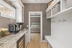 Mudroom with Bench and Coffee Station