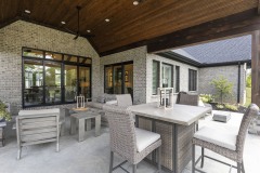 Stony Oaks Covered Porch with Fireplace