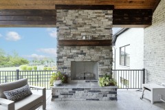 Stony Oaks Covered Porch with Fireplace