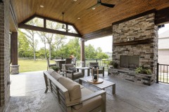 Stony Oaks Covered Patio with Fireplace