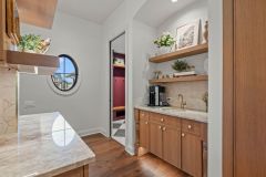 Coffee Station in Custom Kitchen White Oak Rift-Cut