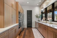 Back Kitchen With Appliances, Pantry and Open Shelving With Integrated Lighting