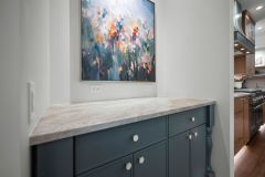 Art Nook in Custom Kitchen with SW Homburg Gray Painted Cabinetry