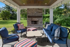Covered Patio with Fireplace at Rookwood
