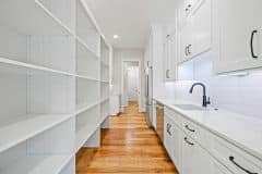 Walk-in kitchen pantry with open adjustible shelves - The Vandoren