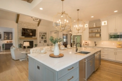 Cincincinnati Custom home kitchen with open and closed shelving