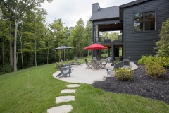 Custom home covered porch and covered porch and walkout basement