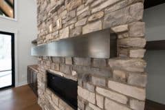 Stone Linear Fireplace in Great Room 