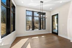 Kitchen Dining Area With Black Trim Windows
