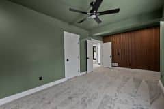 Lower Level Office With Acoustical Wood Panels
