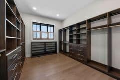Dark Wood Stain Custom Walk-in California Closet 