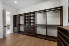 Dark Wood Stain Custom Walk-in California Closet 