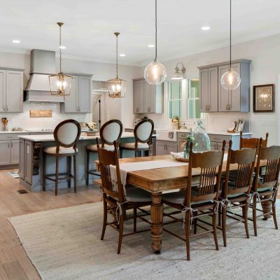 open kitchen and dining room