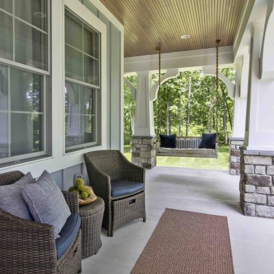 front porch with swing