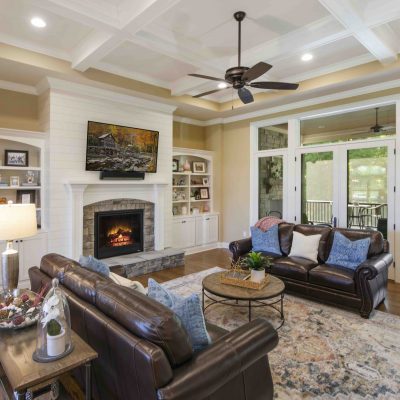 living room with fireplace