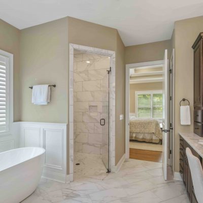 master bathroom with walk in shower