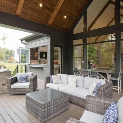 Woodford Custom Home Covered Porch Outdoor Living