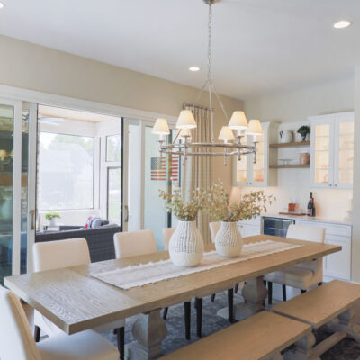 Kitchen Dining Area with Built-in Bar and Access to Covered Screen Porch