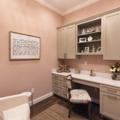 Her Office with Custom Built-in Cabinetry