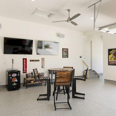 Interior of Game Day Pub 3 Car Garage