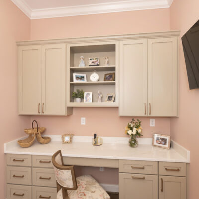 Her Office with Custom Cabinetry
