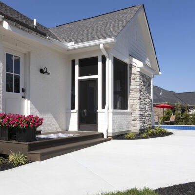 Covered Screen Porch Entry and Pool Bathroom Entry