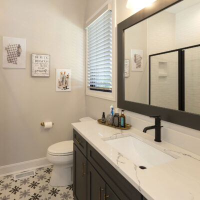 Bedroom 2 Bathroom with Patterned Tile floor