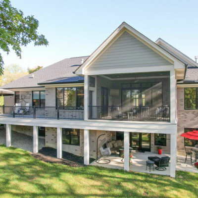 Back of Home with Large Porch with a Partial Screen-In Porch