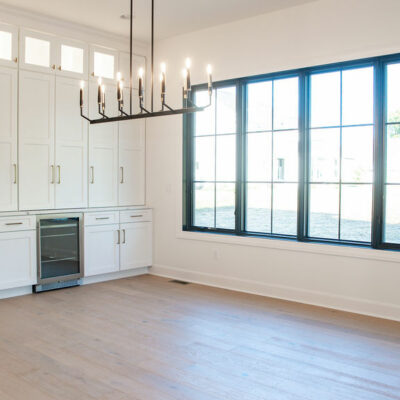 Kitchen Dining Area with Built-in Hutch and Coffee Station